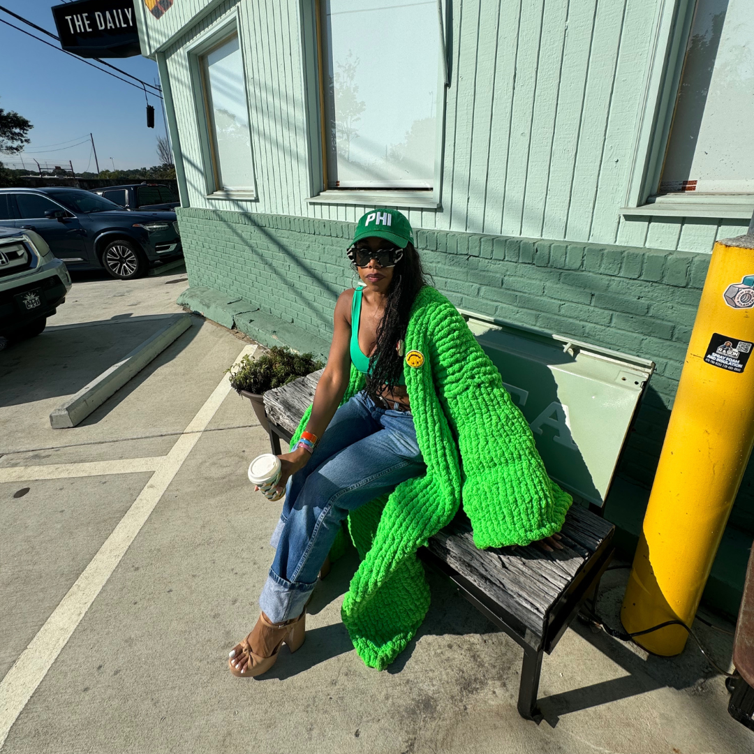 Jolly Green Crochet Sweater