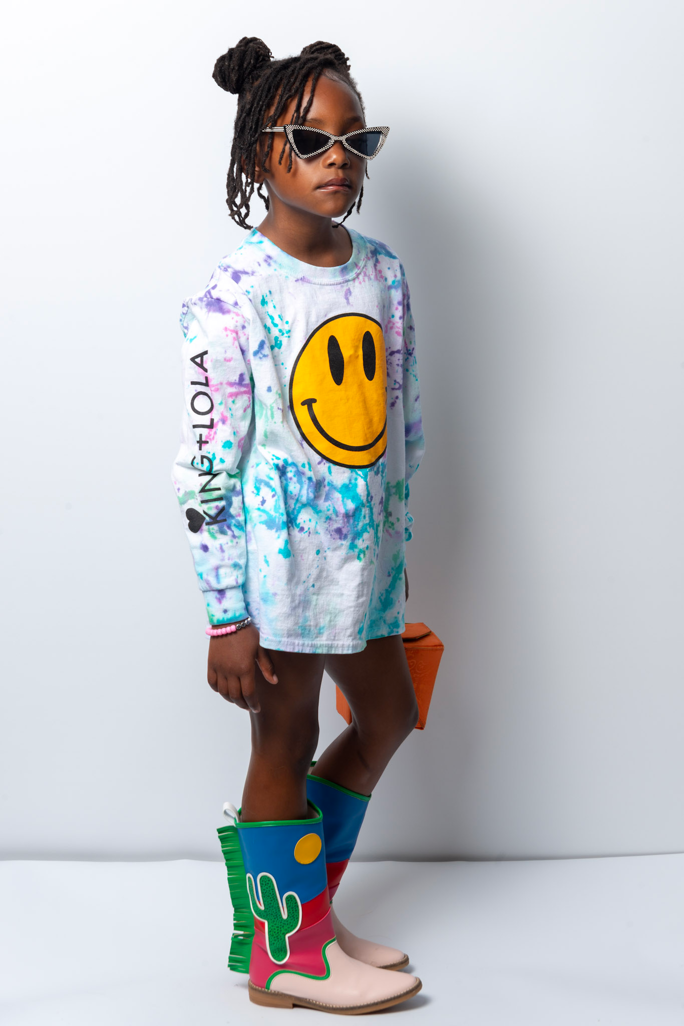 All Smiles - Tye- Dyed  King and Lola T-Shirt