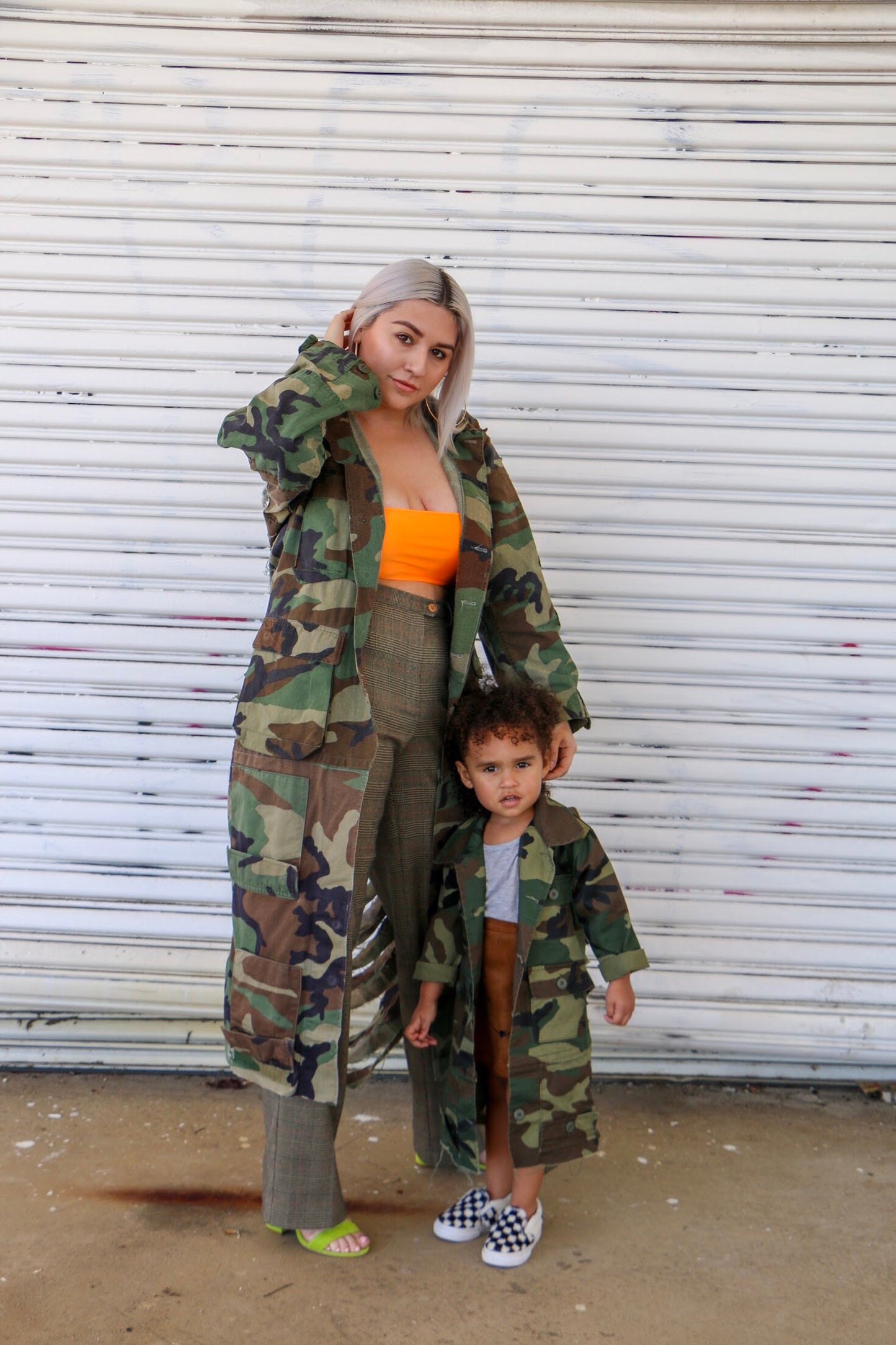 Vintage Adult Trench Camouflage Jacket with or without Distressed Back - KingandLola